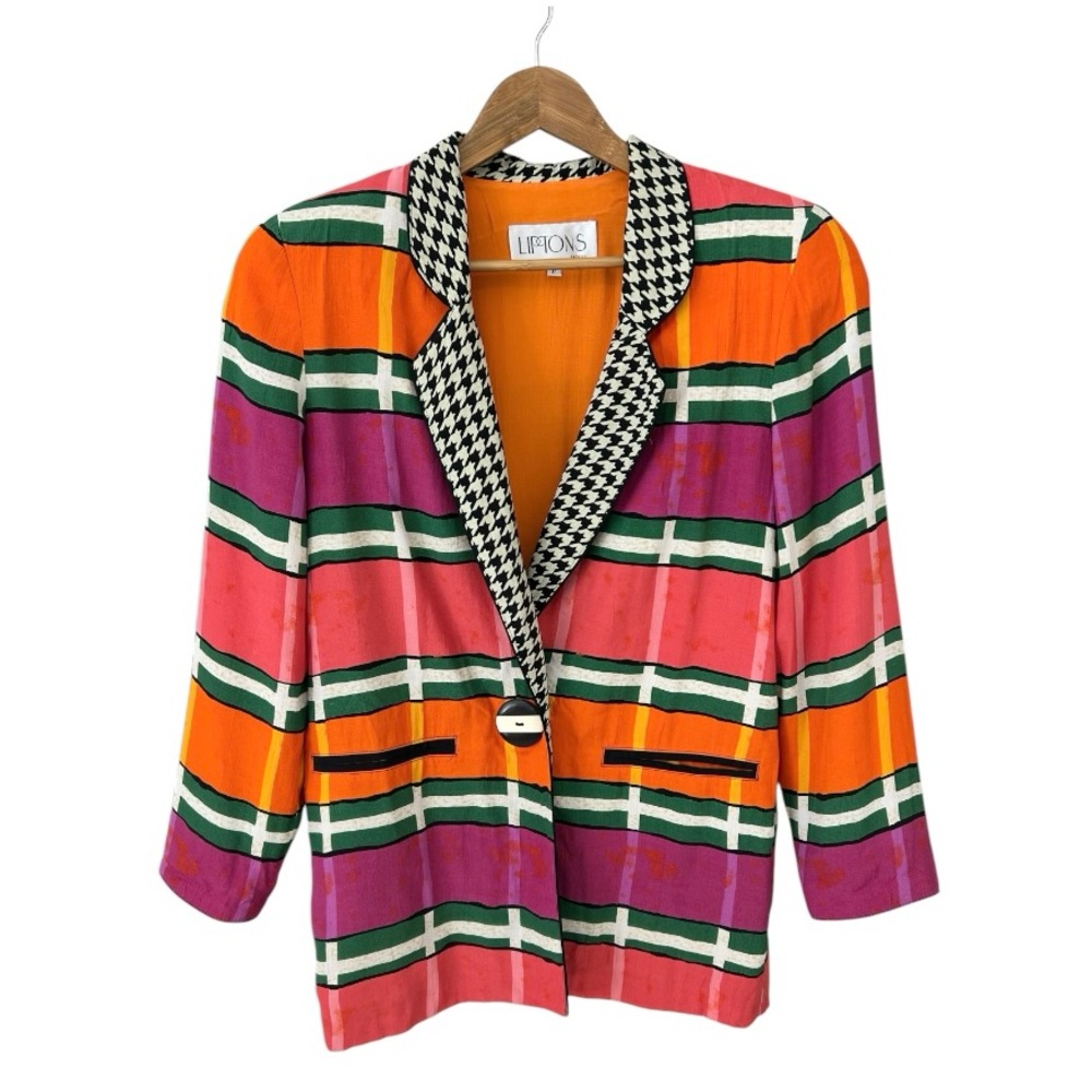 Vintage 1980s Multicolor Striped Women's Blazer